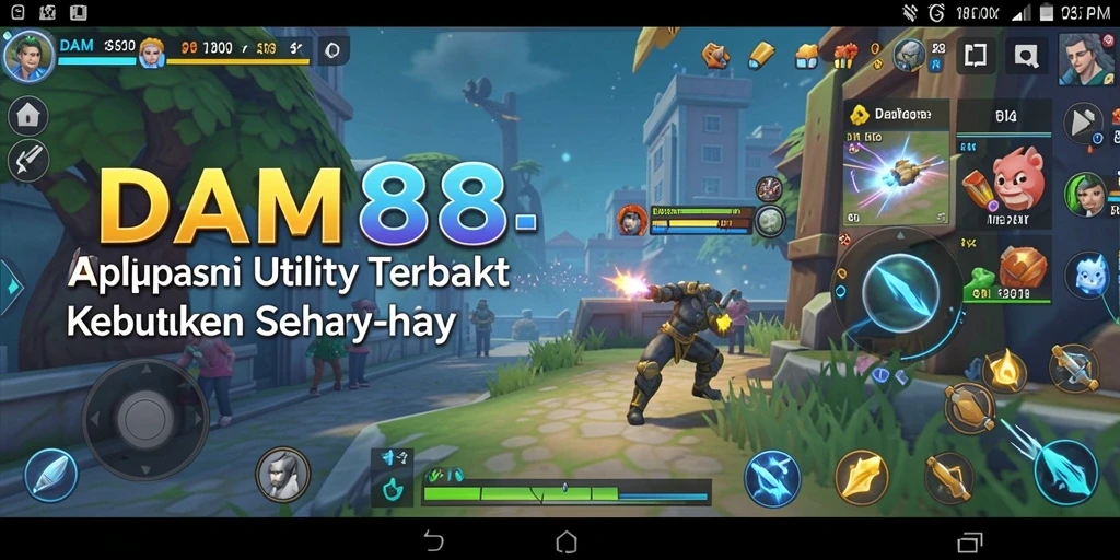 Tampilan utama aplikasi DAM88 dengan berbagai fitur utility.