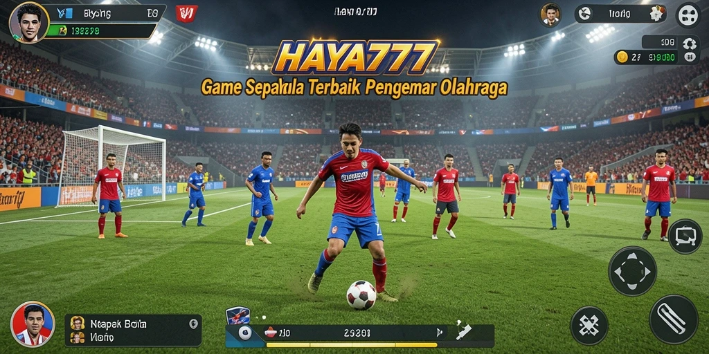 Tampilan gameplay HAYA777 dengan aksi sepak bola seru.