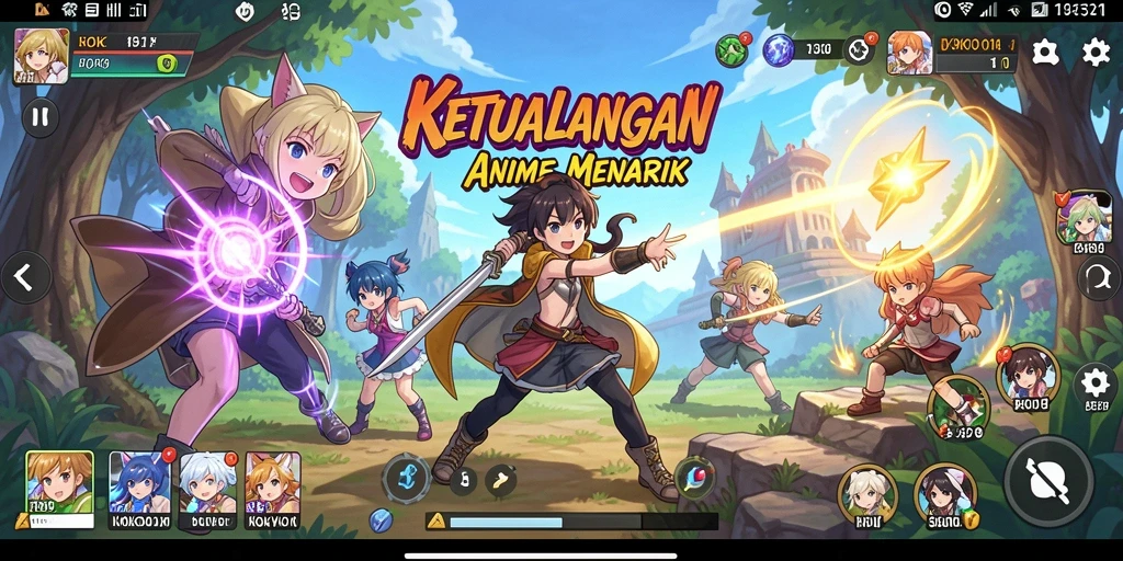 Screenshot gameplay KOKO11 menampilkan karakter Anime beraksi.