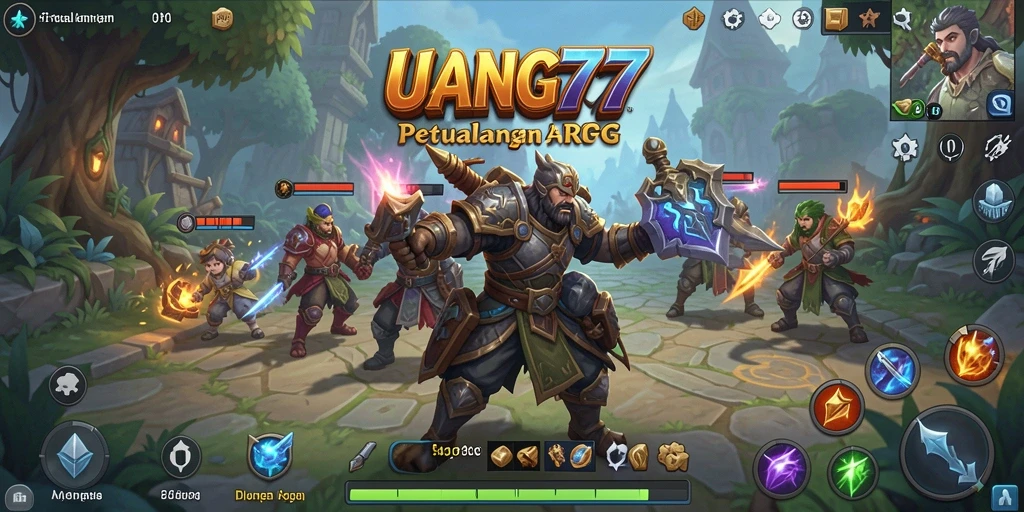 Screenshot gameplay UANG77 menampilkan aksi seru dalam pertarungan ARPG.